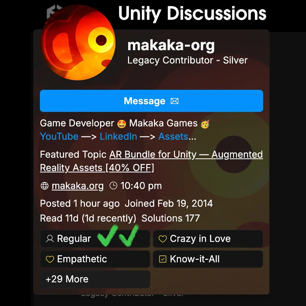 What is Unity Discussions Today, and Why Are Developers Leaving the Platform? 1 Unity Discussions — Profile and Badges