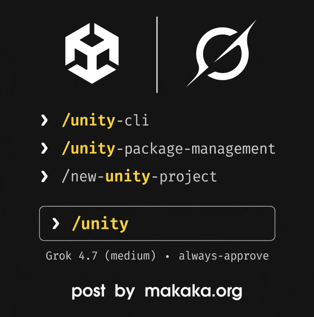 Unity AI Plugin for Grok Build (Coding Agent)