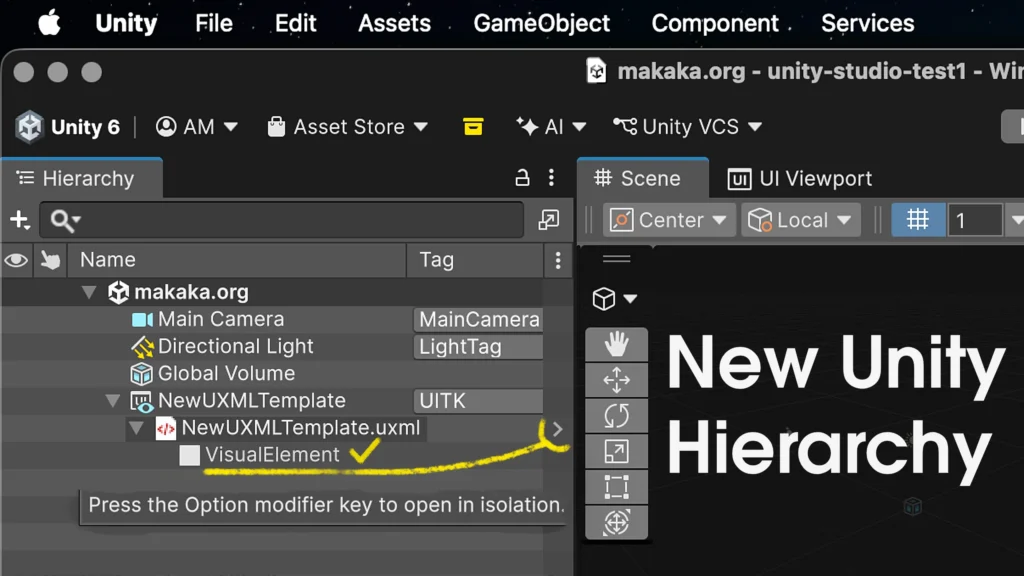 New Unity Hierarchy, Icons and UI Toolkit integration