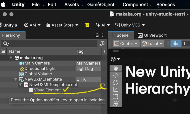 New Unity Hierarchy, Icons and UI Toolkit integration